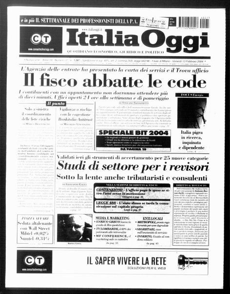 Italia oggi : quotidiano di economia finanza e politica